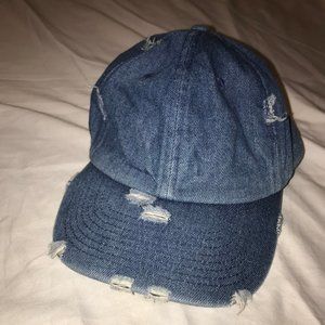 Denim Distressed Dad Cap